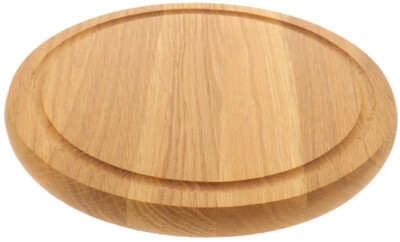 2 x Frühstücksbrett Schneidebrett Brett rund mit Saftrille D 25 cm - Eichenholz