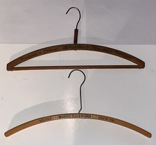 2 ANTIQUE Wood CLOTHES/COAT HANGERS Fur Advertising And German