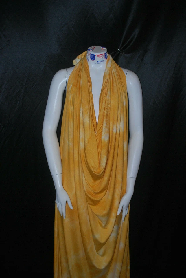 Hermoso combo de mostaza tejido tejido elástico rayón tie-dye por yarda Foto 4 de 4