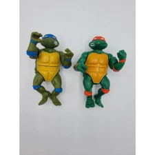 1988 Leonardo & Michelangelo Ninja Turtles TMNT Vintage Collectible Figures