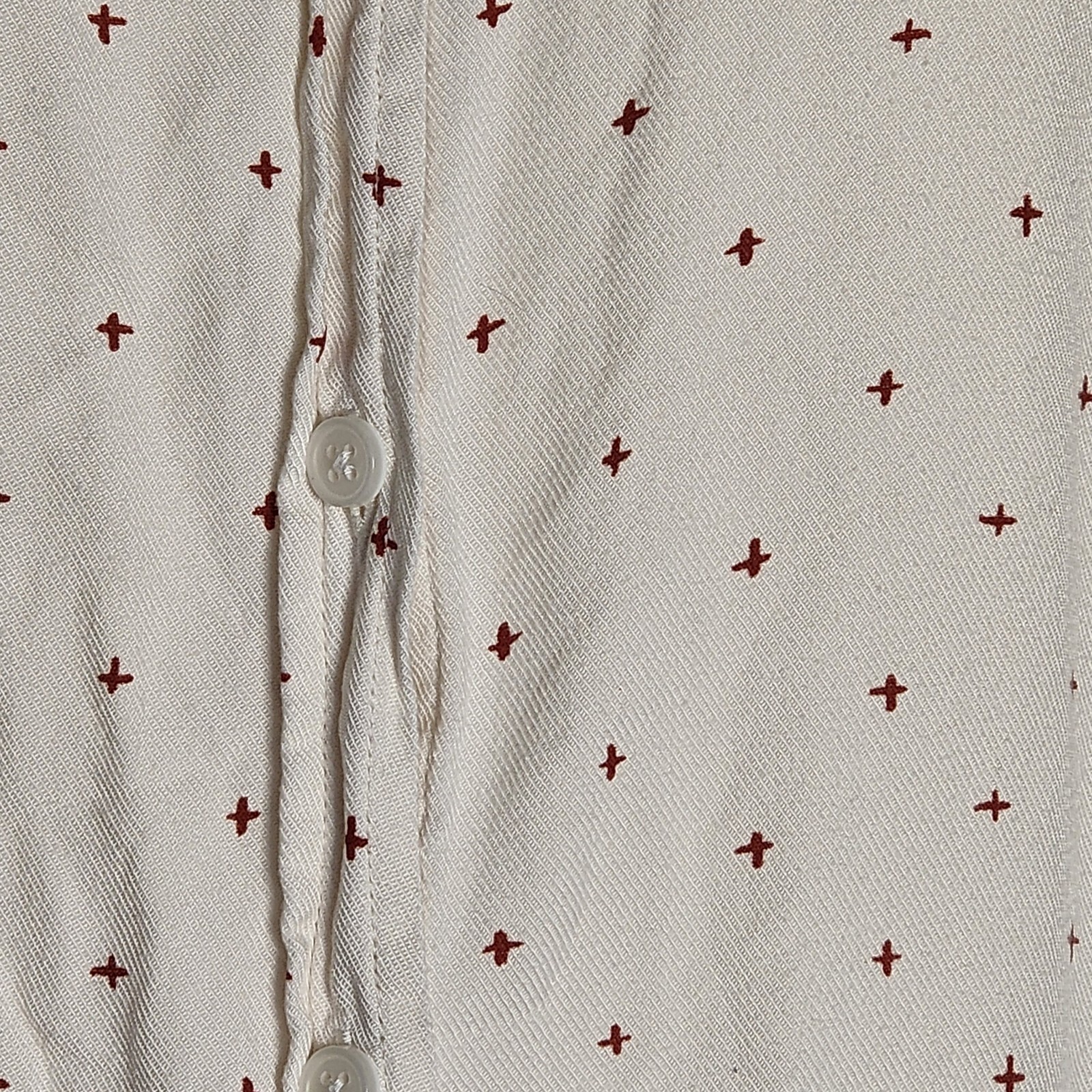 UNIVERSAL THREAD Solid All White Collared Red Cro… - image 5