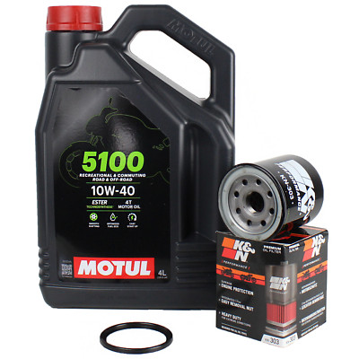 Ölfilter K&N KN303 + Motul 5100 10W40 für Honda Kawasaki Peugeot Suzuki Yamaha