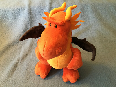 ORANGE DRAGON Plush 12'' Tall NICI GmbH Germany Langheimer 1994 Rare