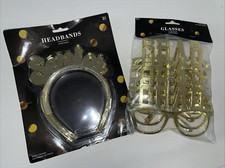 NIP Grad Shaped Gold Glasses Graduation Party Favor  Senior Headbands 6 pack