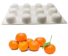 12 Cavity Orange Shape Mousse Cake Baking Molds Non-stick Silicone Tray