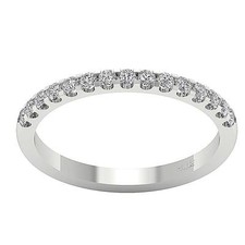 VVS/VS/SI/I1 0.35Ct Round Diamond 14K Gold Half Eternity Stackable Wedding Ring