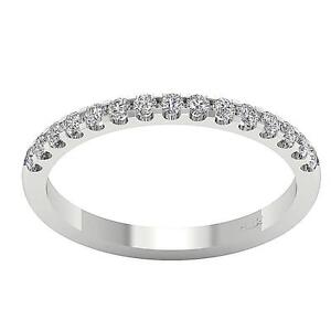  VVS  VS SI I1 0 40Ct Round Diamond 14K Gold Half Eternity 