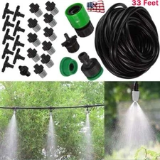 33FT Misting Cooling System Patio Garden Mister Nozzle Irrigation Water Outdoor