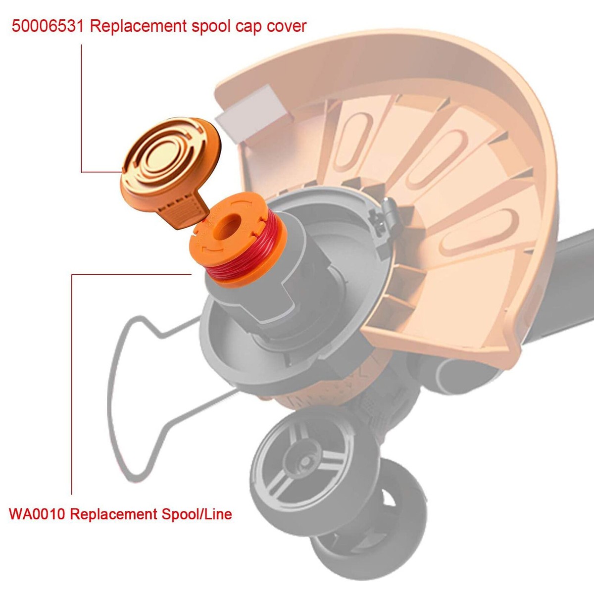 Worx 20 Ft. X 0.80 In. Replacement Grass Trimmer Edger Spool Line For Models: WG168, WG184, WG190, WG191 Series WA0014 - The Home Depot - Foto 4