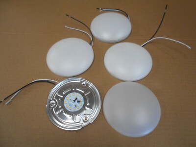 *SET OF FOUR 12 VOLT RV LED DREAM LIGHTING LED WHITE 4 1/2'' ROUND FREE SHIPPING 
