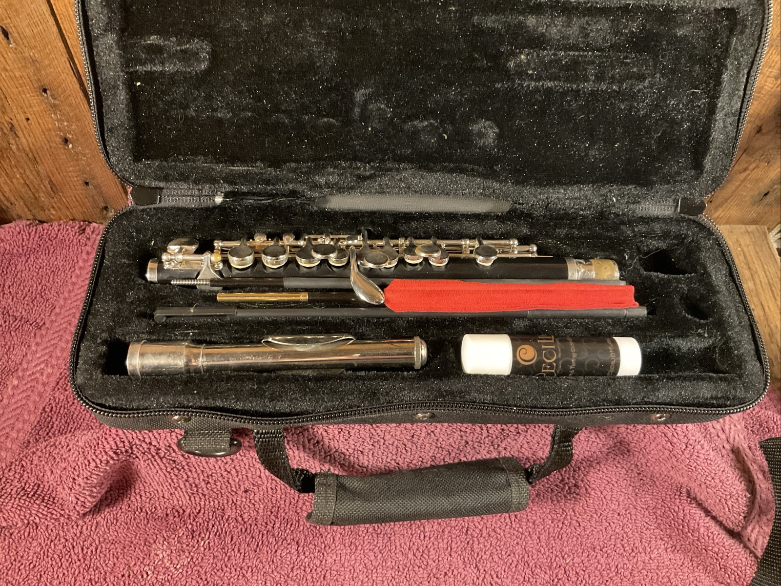 Mendini MPOEN Black Resin Key of C Piccolo with Nickel Plated Keys