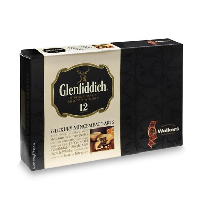Walkers Luxury Mincemeat Tarts with Glenfiddich Single Malt Whisky 2 Boxes