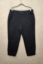 Lauren Ralph Lauren Women Pants 18W Black 100 Cotton Straight Regular Fit Chino