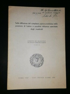 AUTOGRAFO LA FACE DIFFUSIONE PIPIENS MOLESTUS PROVINCIA LATINA INSETTICIDA