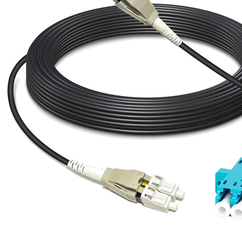 Robust 100ft LC to LC Uniboot OM3 Fiber Cable - UV-Resistant & Low Friction