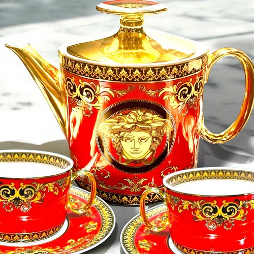 -12.5% Versace Medusa Red x1 Tea Cup & Saucer BRAND NEW £260 RRP - Picture 7 of 20
