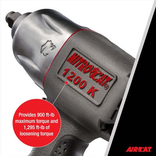 AIRCAT Pneumatic Tools 1200-K 1/2In Nitrocat Composite Twin Clutch Impact Wrench - Bild 4 von 7