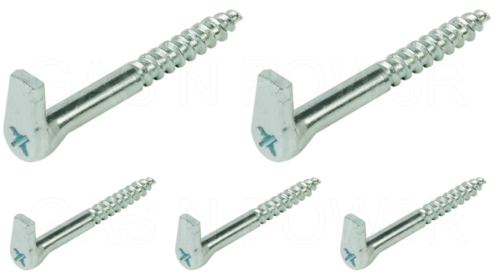 x5 SCREW HOOKS WITH CROSS SLOT HEAVY DUTY STEEL SELF TAPPING WOOD - 5.2 x 50mm - Picture 1 of 3