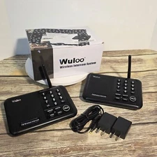 Wuloo Wireless Intercom System 10 Channel 1 Mile Range FM Includes Adapters & Ca