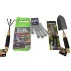 Gardening Hand Tool Set 5 Pieces Rake Shovel Shears Knee Pad And Gloves New