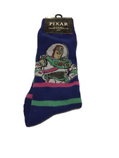 Disney Pixar Toy Story BUZZ LIGHT YEAR 1 Pair Crew Socks Adult Size 6-12 NWT