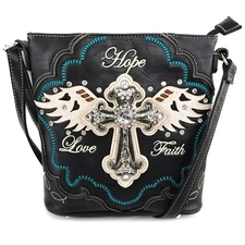 Justin West Angel Wing Cross Faith Love Hope Conceal Carry Purse Handbag