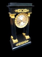 Antique Clock French Ormolu Bell Striking 19th Century Portico Mantel Clock
