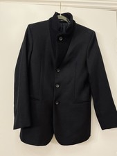 Emporio Armani MR 'A' Line Black Virgin Wool Blazer Made in Italy Size 36