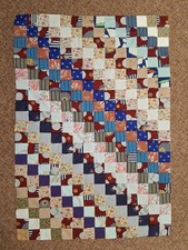 36" X 52" Unfinished Homemade Patchwork Crib Comforter or Baby Quilt Top 36