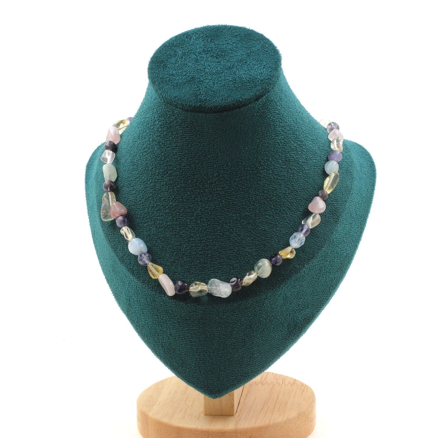 Collier perles Béryl Morganite du Brésil et Citrine, cadeau d'anniversaire