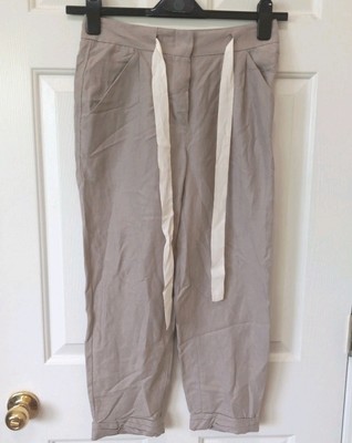 WILFRED Arizia Women's Beige Linen Lyocell Ankle Pants Casual Career Everyday 00