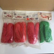 4 Yards Blue Jay Brand Super Tex Jumbo Loopy Chenille Three Red One Green