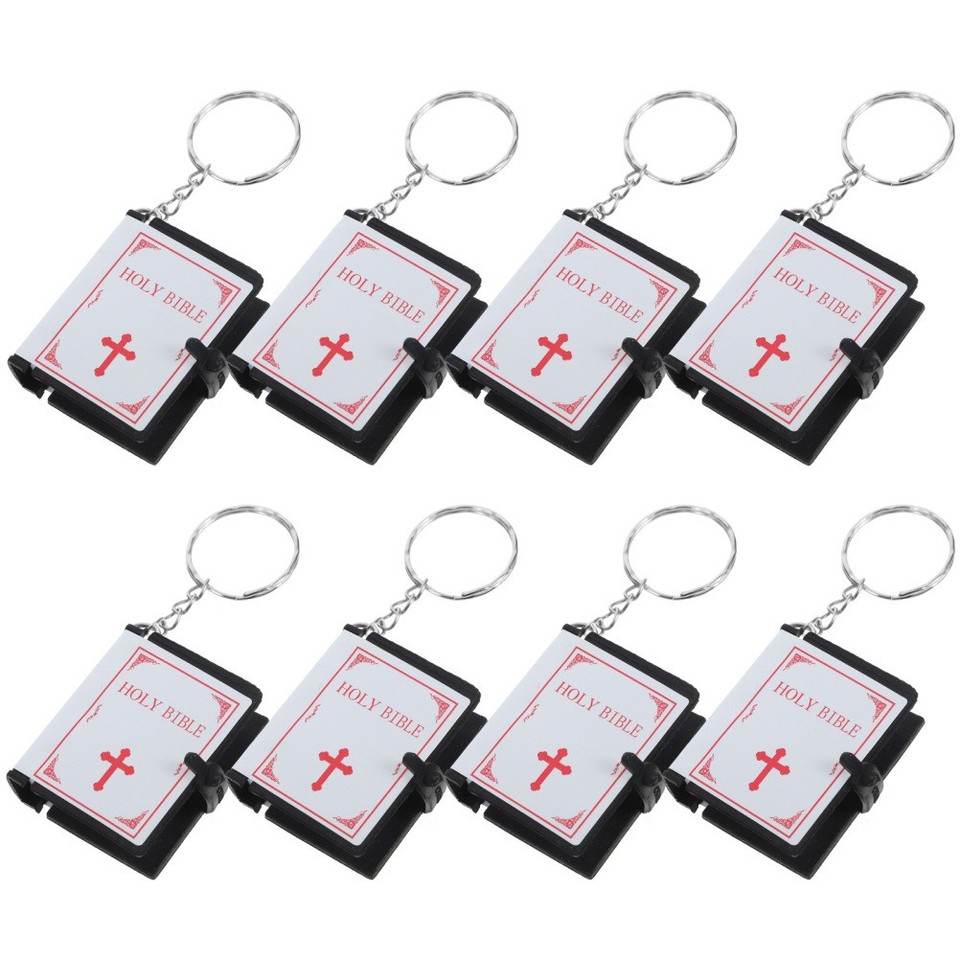 Scripture Purses 8 Pcs Mini Bible Keychain Keychains for Book Bags Handbag Pendant ...