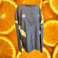 Reebok NFL New Orleans Saints Black Gold Pullover Anorak Jacket Men's M