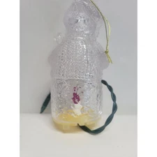 Vintage Light Up Snowman Christmas Ornament with Green Wire Light