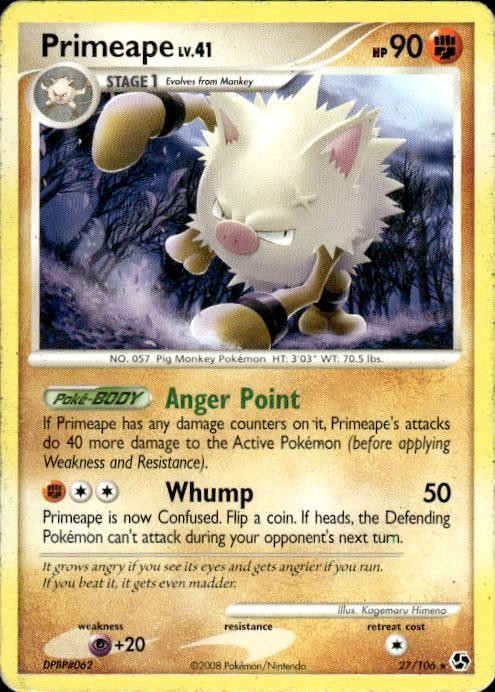 Pokemon Primeape Great Encounters 27/106 Light Play LP+ or Better