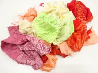 39776# JAPANESE KIMONO / OBIAGE SET / SILK / SHIBORI