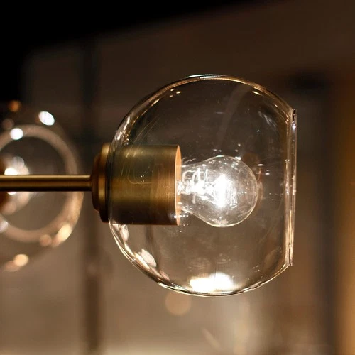 Natural Aged Brass Five Light Chandelier from the Knox Collection - Picture 4 of 4