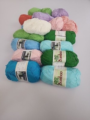 Huge Lot Bamboo Cotton Schachenmayr, Fine Yarn 7 Full, 9 Started, 1lb 9 Oz, SOFT