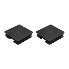 2Pcs Square Plastic Plugs, 75 x 75mm PE Pipe Tubing End Caps for Tube, Black