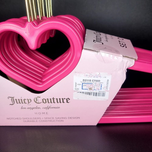 Juicy Couture Hot Pink Heart Hangers Gold Hooks 20 Pcs Barbiecore Princess NEW - Picture 5 of 5