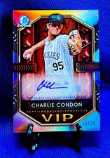2025 Bowman Chrome VIP Prospect Refractor Auto #/99 Charlie Condon Rockies