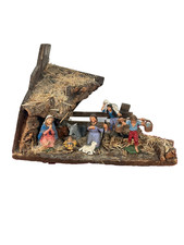 Presepe Nativita' decorazione Natale Christmas  pastori animali capanna vintage.