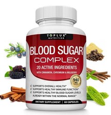 Blood Sugar Complex Supplement - Supports Healthy Blood Sugar Levels 60 Capsules