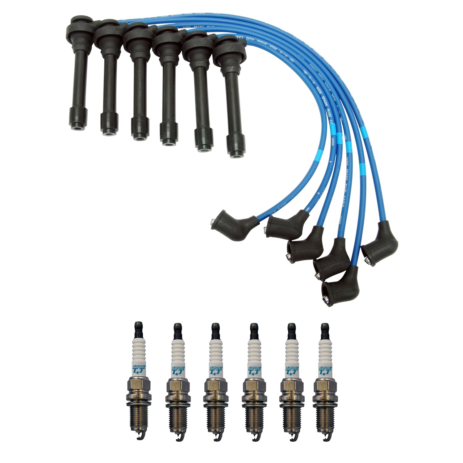 NGK 7mm Wire Set  6 Denso Iridium Spark Plug Kit For Avenger Eclipse Sebring V6
