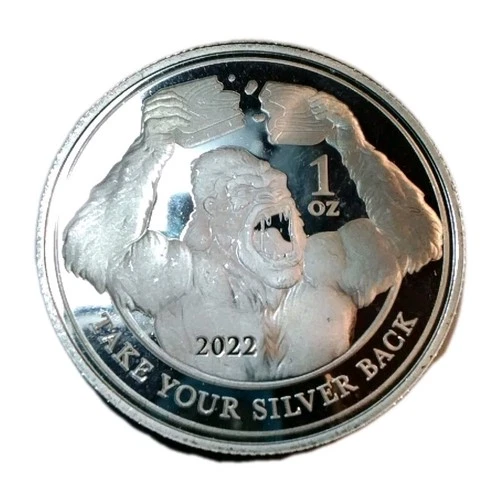 2022 Silverback Gorilla, 'Take Your Silver Back', 1oz .999 Silver, Proof-like