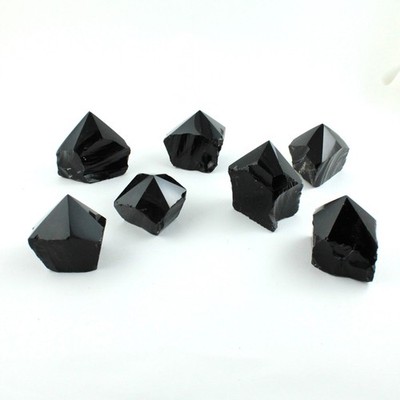 Mineralien schwarzer OBSIDIAN gute Spitze Vulkankristall Heilung Exemplar Wohndeko
