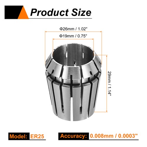 ER25 19mm Spring Collet 65Mn Spring Steel for CNC Engraving Milling Lathe Tool - Picture 2 of 6