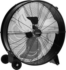 COSTWAY 24 Inch Large Industrial Drum Fan, 3-Speed High-Velocity Floor Fan