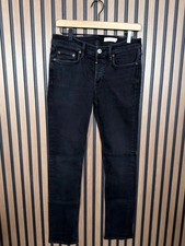 AllSaints Jeans 28 Black Balboa Rex Button Fly Low Rise Slim Straight Denim